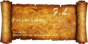 Forján Lenke névjegykártya